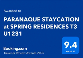 PARANAQUE STAYCATION at SPRING RESIDENCES T3 U1231